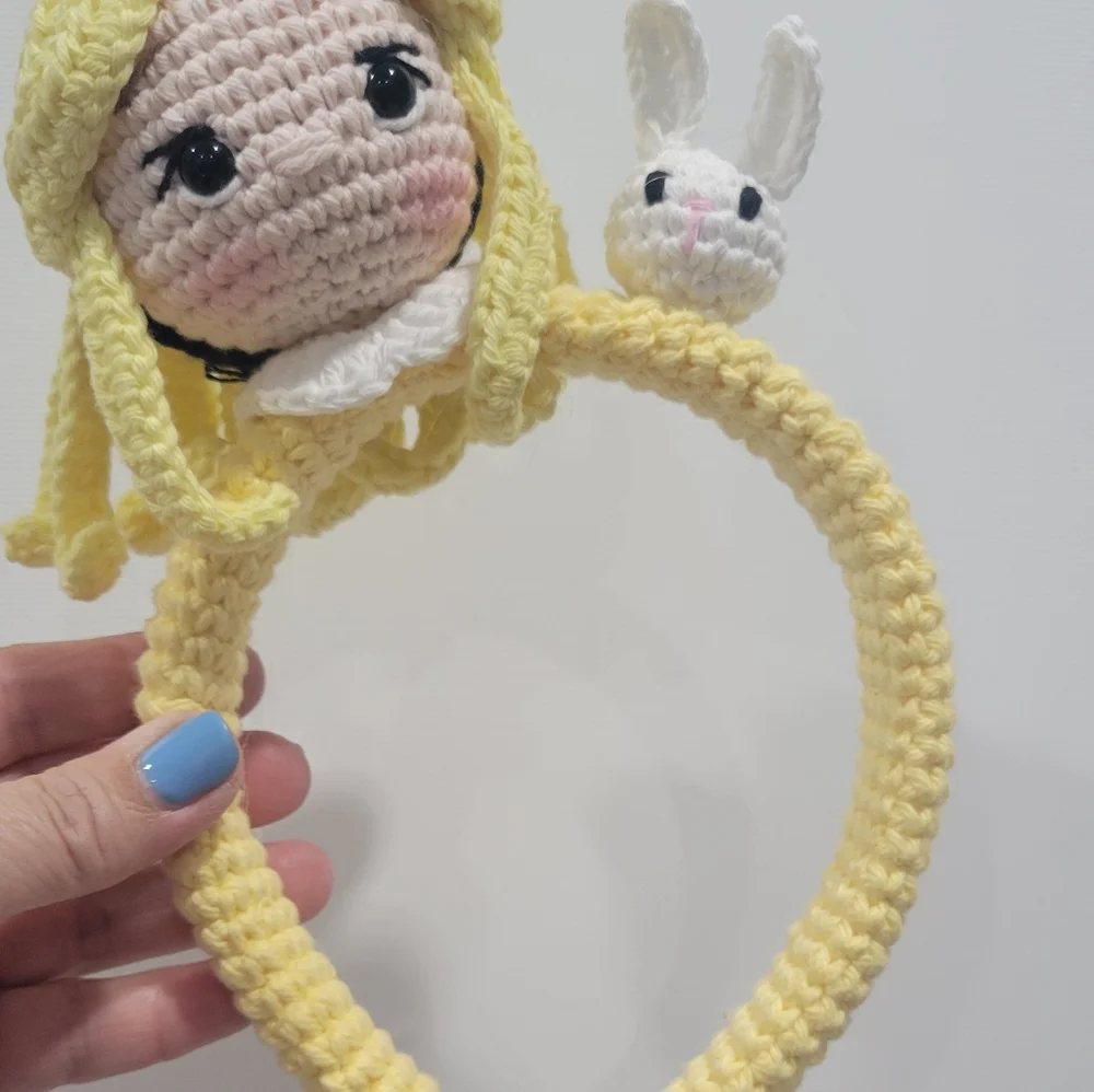 Handmade Red Crochet Kids Headband DISNEY PRINCESS